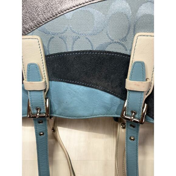 Coach Blue and Gray Tote Bag - Picture 10 of 16